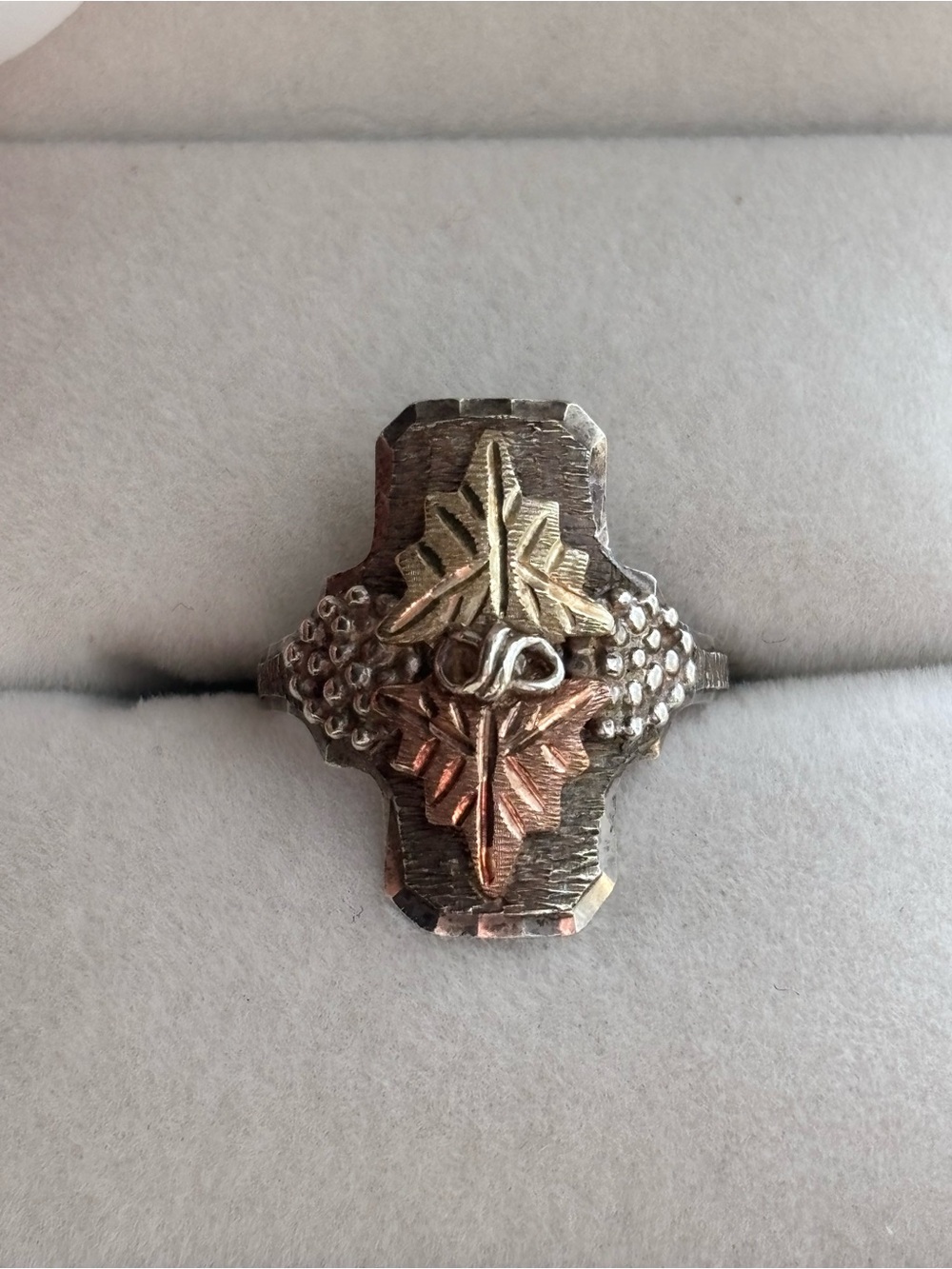 Vintage Landstroms Black Hills Sterling and 10k signet ring Sz 6